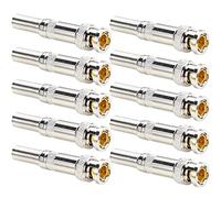 Oiyagai 10 Piezas de Conector Macho BNC de Resorte de Tipo Soldadura, Enchufe Q9 a Cable Coaxial RG59 para Cámara CCTV - Conexión Segura y Confiable