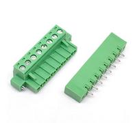 Oiyagai 10 Piezas de Conectores de Bloques Terminales Enchufables de PCB de 8 Pines y 5,08mm de Paso Verdes