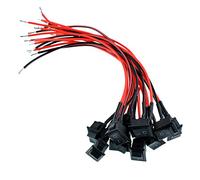 Oiyagai 10 Piezas Interruptor De Balancín Mini De Barco On/Off Conexión Rápida AC 6A/250V 10A/125V SPST De 2 Pines Con Cable Para Electrodomésticos (Negro)