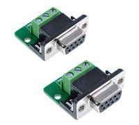 Oiyagai 2 Piezas Adaptador DB9 Hembra a Terminal de Tornillo, Conector D-Sub 9 Pines RS232 sin Soldadura, Montaje en Panel para PLC y Control Industrial