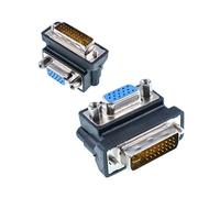 Oiyagai 2 Piezas de Adaptador VGA Hembra a DVI 24+5 Macho, Ángulo Recto de 90 Grados