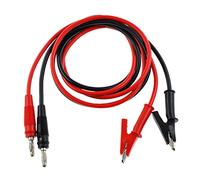 Oiyagai 2 Piezas de Cables de Prueba con Conector Banana y Pinza de Cocodrilo para Multímetro, 0,5M (Rojo + Negro)