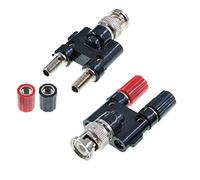 Oiyagai 2 Piezas de Conector Adaptador Divisor Coaxial RF de BNC Macho a Doble Hembra Banana