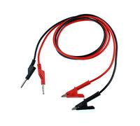 Oiyagai 2 Piezas de Conector de Plátano Apilable de 4MM y Pinzas de Cocodrilo, Cables de Prueba para Multímetro o Trabajo de Pruebas Eléctricas en Laboratorio (Rojo + Negro)