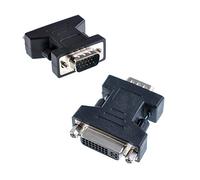 Oiyagai 2 Piezas DVI-I Hembra a VGA Conector Adaptador Macho Negro DVI 24 + 5 a VGA para Pantalla de Monitor