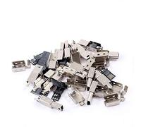 Oiyagai 20 Piezas de Conector de Soldadura Mini USB de 5 Pines Macho con Tapa