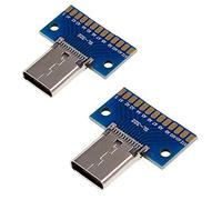 Oiyagai 2pcs Conector Tipo C USB 3.1 24P 24 Pines Hembra PCB Adaptador para Soldadura y Pruebas de Circuitos