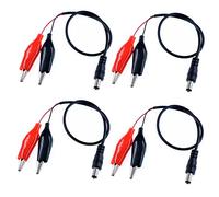 Oiyagai 4 Piezas de Cable Adaptador de Alimentación, Enchufe Macho DC de 5,5 x 2,1mm a Clip de Cocodrilo