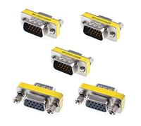 Oiyagai 5-Pack Adaptador VGA Macho a Hembra, Conector DB15 HD15 de Extensión, Acoplador para Alargar Cable VGA, Compatible con Monitor, Proyector y PC