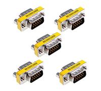 Oiyagai 5-Pack Adaptador VGA Macho a Macho, Conector DB15 HD15, Acoplador para Alargar Cable VGA, Compatible con Monitor, Proyector y PC