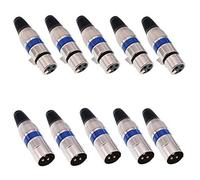 Oiyagai 5 Pares de Conectores XLR de 3 Pines, Conectores de Cable de Micrófono Macho y Hembra, Enchufe de Audio, Paquete de 10