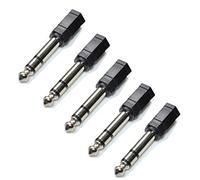 Oiyagai 5 Piezas 1/4 "6,35 mm Macho Audio estéreo Enchufe a 3,5 mm Hembra estéreo Auriculares Jack Adaptador micrófono micrófono/Adaptador de Audio (Doble Pista)
