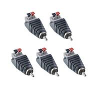 Oiyagai - 5 Piezas Adaptador RCA Macho a 2 Terminales de Tornillo para Altavoz, Phono AV, Audio Video, Tipo de Presión con Resorte, Sin Soldadura