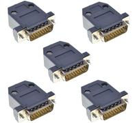 Oiyagai 5 Piezas Conector DB26 Macho con Cubierta de Plástico, 26 Pines, Tipo de Soldadura, Adaptador D-Sub para Puerto Serie, Proyectos DIY y Reparación Industrial
