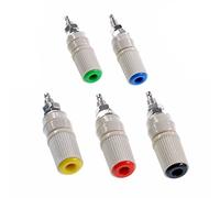 Oiyagai 5 Piezas Conectores Binding Post M5 Hembra, Terminal Banana Jack 4mm con Rosca 5mm, 5 Colores para Altavoces, Amplificador y Audio DIY