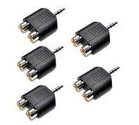Oiyagai 5 Piezas de 3,5 mm estéreo Macho a Doble RCA Hembra Adaptador Macho a 2 Hembra Adaptador de Audio Divisor para Equipo de Sonido (Pista Dual)