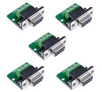 Oiyagai 5 Piezas de Adaptador de Terminales sin Soldadura DB9 D-Sub, 9 Pines, 2 Filas, Puerto Serial RS232 (Hembra Remachado)