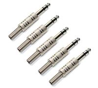 Oiyagai 5 Piezas de Conector Adaptador de Audio Macho de 6,35mm 1/4 Pulgada, Resorte, (Pista Doble)