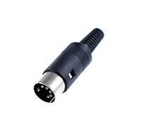 Oiyagai 5 Piezas de Conectores de Enchufe DIN Macho de 5 Pines con Mango de Plástico Negro - Conectividad de Audio y Video Confiable para Electrónica, DIY y Dispositivos de Audio