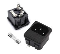 Oiyagai 5 Piezas Toma de Entrada de Alimentación AC250V/10A IEC320 C14 Macho 3 Terminales con Portafusibles