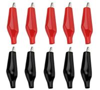 Oiyagai 50 Piezas Pinzas Cocodrilo con Cubierta Aislante, 35mm Clips Eléctricos Rojo/Negro para Pruebas, Batería, DIY y Electrónica