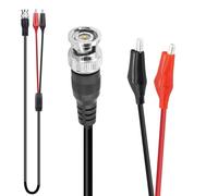 Oiyagai Cable de Prueba BNC Macho a Doble Pinza de Cocodrilo, 1m (39 pulgadas), Negro/Rojo, Ideal para Aplicaciones de Prueba y Medición