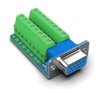 Oiyagai Conector Hembra DB15 D-Sub Remachado, Puerto VGA 3+9 de 15 Pines a Placa de Desglose de Terminales de 3 Filas