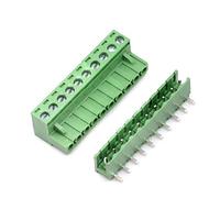 Oiyagai Conjunto de 10 Conectores de Bloques de Terminales Enchufables de PCB en Ángulo Recto de 10 Pines, Paso de 5,08mm