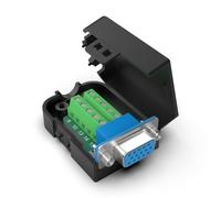 Oiyagai DB15 3+6 D-Sub VGA Femenino 3 Filas 15 Pines Conector Adaptador con Tuerca Terminal Placa de Expansión Módulo de Señal con Caja, Sin Soldadura