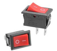 Oiyagai Pack de 30 Mini Interruptores Basculantes KCD1-101, SPST ON/Off de 2 Pines, 6A 250V AC, Interruptor Rojo para Montaje en Panel Snap-in, para Automoción, Barcos y Proyectos DIY