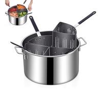 Oiyekntd Ollas para Pasta Olla de Aluminio para Pasta y Verduras de un Cuarto de galón con Cuatro cestas de Filtro de inserción de Acero Inoxidable, Herramienta de Cocina para el hogar para cocinar