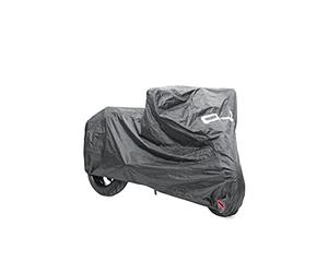 OJ JM10914 Bike Cover WL, Funda de Tela para Moto, Tejido Recubierto Impermeable con Costuras termoselladas y Forro, Color Negro, Talla XL