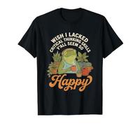 Ojalá careciera de Habilidades de Pensamiento crítico Todos ustedes parecen Tan Felices Camiseta gráfica económica, Hombre, Negro, XL