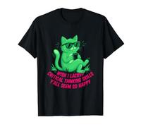 Ojalá careciera de Habilidades de Pensamiento crítico Todos ustedes parecen Tan Felices Camiseta gráfica económica, Hombre, Negro, XL
