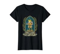Ojalá careciera de Habilidades de Pensamiento crítico Todos ustedes parecen Tan Felices Camiseta gráfica económica, Mujer, Negro, XS