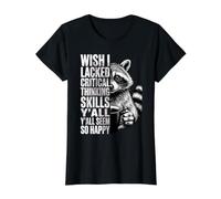Ojalá careciera de Habilidades de Pensamiento crítico Todos ustedes parecen Tan Felices Camiseta gráfica económica, Mujer, Negro, M