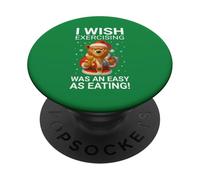 Ojalá el Ejercicio Fuera Tan fácil como Comer Santa Fitness Navidad PopSockets PopGrip Adhesivo