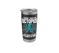 Ojalá fuera un pulpo para poder abofetear a 8 personas a la vez Vaso térmico de acero inoxidable de doble pared