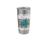 Ojalá fuera un pulpo para poder abofetear a 8 personas a la vez Vaso térmico de acero inoxidable de doble pared