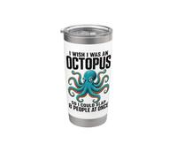 Ojalá fuera un pulpo para poder abofetear a 8 personas a la vez Vaso térmico de acero inoxidable de doble pared