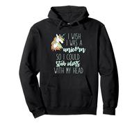 Ojala Fuera UN Unicornio para APAGARAR Idiots con MI Cabeza Meme Sudadera con Capucha