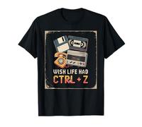 Ojalá la Vida tuviera Ctrl + Z Humor Retro sobre Ordenadores Camiseta