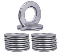 Ojales de Cortina de Acero Inoxidable, Anillos de Cortina de Metal de diámetro Interior con Ojales de 40 mm, Cortinas de Acero Inoxidable para Ventana de baño, Juego de 10 (Plateado Iluminado)