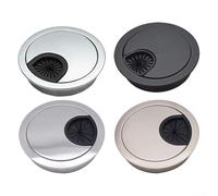 Ojales de gestión de cables de escritorio, acabado de cepillo cromado, ordena tu espacio de trabajo con cubierta de agujero de alambre de metal, perfecto para escritorios de oficina (brillante, 53 mm)