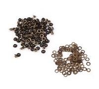 Ojales de metal, 100 piezas de ojales pequeños para manualidades de cuero, suministros de costura para bricolaje, accesorios para prendas de vestir, juego de sujetadores con (4mm)