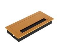 Ojales gruesos de aluminio para gestión de cables de escritorio con cepillo rectangular para agujero de cable para oficina, computadora, mesa, pasajes de alambre