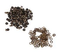Ojales Metalicos, 100PCS Bronce Metal Ojales Agujero Interior Redondo Ojales DIY Remache Accesorios de Artesanía en Cuero Agujero de aire para Zapatos Cinturón Bolsa Etiqueta(6mm)