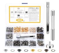 Ojales Metalicos, 680 Set 5mm Ojales para Lonas, Kit de Ojetes Metalicos Acero Inox, Alicates Ojales para Tela, Cuero, Cortinas, Zapatos, Manualidades con 3 Kit de Herramientas para Ojales de Metal