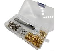 Ojales metálicos de 100 piezas, kits de botones a presión, ojales 400# de 6 mm con herramienta de instalación para ropa, zapatos, sombreros, mochilas, cinturones