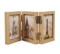 OJHFJMGH Marcos para Fotos, Marcos de Fotos Decorativos Escritorio con bisagras 4 x 6 Pulgadas/5 7 Pulgadas, Marco Madera Cubierta Frontal Vidrio, Doble y Triple Foto(7 Inches)